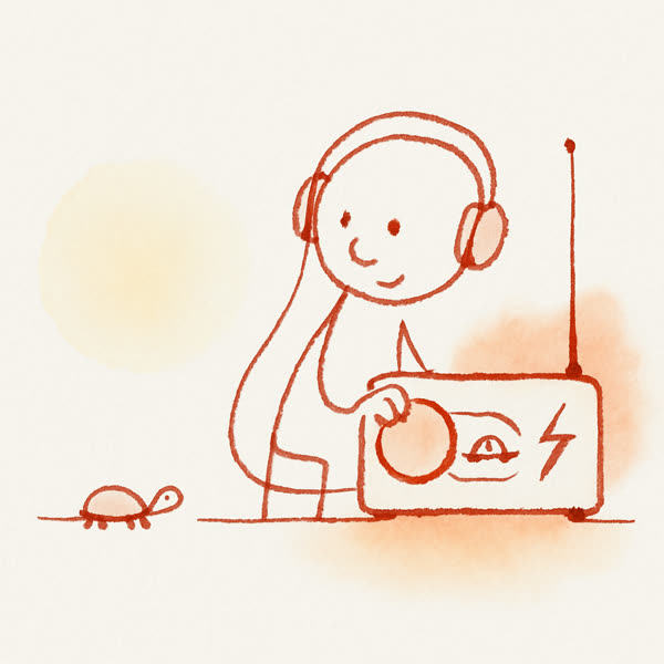 A doodle for the three audio speeds